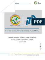 Asignatura de Electiva de Profundizacion Acueductos Y Alcantarillados LL Ingeniería Civil