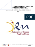 Normativa Y Exigencias Tecnicas GR Circuito Liga Regional: Federacion de Gimnasia de La Region de Murcia 2023