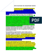 Reflexiones Sobre El Proceso de Comprensión Lectora