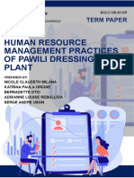 Human Resource Management Practices of Pawili Dressing Plant