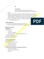 Curriculum Development Course Outline General Objectives of The Course