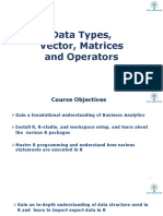 4 - DataTypes Vector Matrices Operators