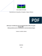 Universidade de Brasília Departamento de Linguística, Português e Línguas Clássicas