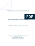 Analisis Critico de Las Medidas de Pobreza Una Propuesta Hacia La Medicion Multidimensional