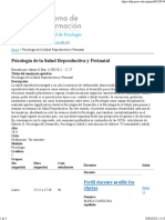 Psicología de La Salud Reproductiva y Perinatal: Perfil Docente Profile For Cfarias