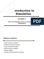 Introduction To Simulation: MS 5225 Business Process Modeling & Simulation