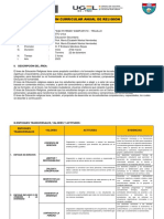 Programacion Curricular Anual de Religion 5°