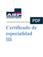 Certificacion de Especialidad