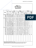 W-Shapes: Table 1-1 Dimensions