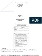 Sub: Refrigeration and Air Conditioning (PE-ME601B) 6 Semester 2021-22