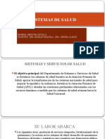 Sistemas de Salud: Materia: Medicina Social Ii Docentes: Dra. Rosslin Urquiola - Dra. Bertha Claros