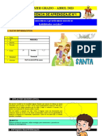 Primer Grado - Abril 2023: Experiencia de Aprendizaje N°1