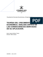 Teorías Del Crecimiento Económico. Análisis Crítico de Las Consecuencias Derivadas de Su Aplicación