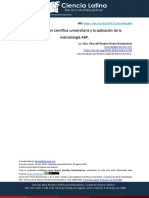 La Investigación Científica Universitaria y La Aplicación de La Metodología ABP