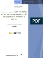 Medición de Voltaje y Resistencia de Los Sensores y Actuadores de Los Sistemas de Inyección e Ignición