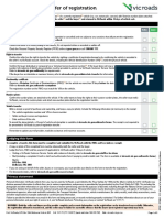 Application For Transfer of Registration