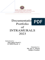 Documentation Portfolio of Intramurals 2023: Submitted By: Sejo, Bony Pearl U