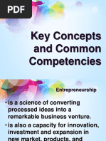 Key Concepts and Common Competencies