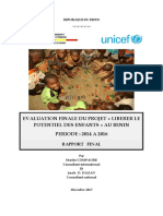 Evaluation Finale Du Projet Liberer Le Potentiel Des Enfants Au Benin PERIODE: 2014 A 2016