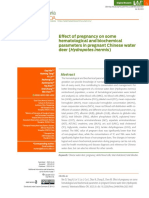 Effect of Pregnancy On Some Hematological and Biochemical Parameters in Pregnant Chinese Water Deer (Hydropotes Inermis)