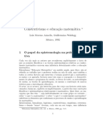 Construtivismo e Educa C Ao Matem Atica: 1 O Papel Da Epistemologia Na PR Atica Educa-Tiva