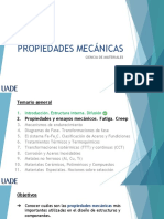 Teóricas 3 y 4 - Propiedades Mecánicas y Ensayos. Fatiga