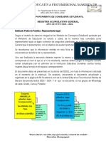 Registro Acumulativo General.: Departamento de Consejería Estudiantil AÑO LECTIVO 2023-2024