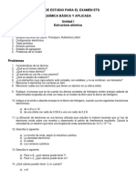 Guía de Estudio para El Examen Ets Química Básica Y Aplicada Unidad I Estructura Atómica Temática Teórica