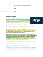 1° Etapa - Metabolismo Microbriano