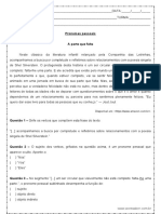 Atividade de Portugues Pronomes Pessoais Retos e Obliquos 9º Ano Word