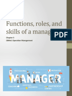 Functions, Roles, and Skills of A Manager: Cbme1 Operation Management