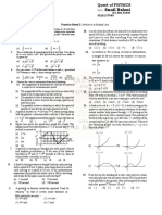 Practice Sheet 2: Motion in A Straight Line: X 0 at T 0, Then Its Displacement After Unit Time (T 1) Is