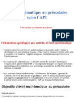 Eveil Mathématique Au Préscolaire Selon l'API PDF