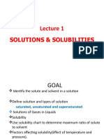 Solutions & Solubilities