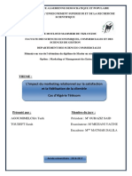 L'impact Du Marketing Relationnel Sur La Satisfaction Et La Fidélisation de La Clientèle Cas D'algérie Télécom