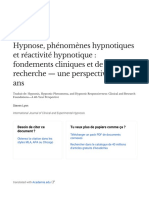 Hypnose, Phénomènes Hypnotiques Et Réactivité Hypnotique: Fondements Cliniques Et de La Recherche - Une Perspective Sur 40 Ans