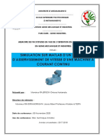 Simulation Sur Matlab D'Un Systeme D'Asservissement de Vitesse D'Une Machine A Courant Continu