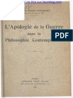 L'apologie de La Guerre Dans La Philosophie Contemporaine