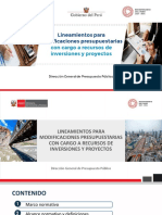 Lineamientos para Modificaciones Presupuestarias Con Cargo A Recursos de Inversiones y Proyectos