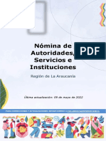 Nómina de Autoridades, Servicios e Instituciones