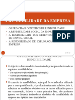 A Rendibilidade Da Empresa