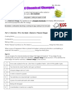 Physicaland Chemical Changes Worksheet