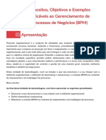 Conceitos, Objetivos e Exemplos Aplicáveis Ao Gerenciamento de Processos de Negócios (BPM)