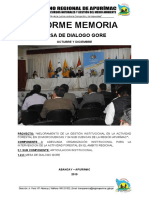 Informe Memoria de Mesa de Dialogo Gore Octubre