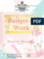 Budget of Work Grade 3