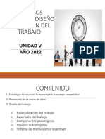 Recursos Humanos, Diseño Y Medición Del Trabajo: Unidad V AÑO 2022