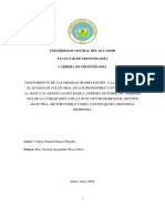 Universidad Central Del Ecuador Facultad de Odontología Carrera de Odontología