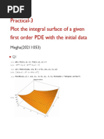 Practical-3 Plot The Integral Surface of A Given First Order PDE With The Initial Data