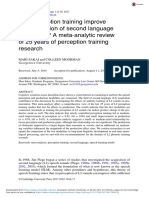 Can Perception Training Improve The Production of Second Language Phonemes? A Meta-Analytic Review of 25 Years of Perception Training Research