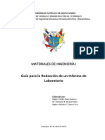 Materiales de Ingeniería I: Guía para La Redacción de Un Informe de Laboratorio